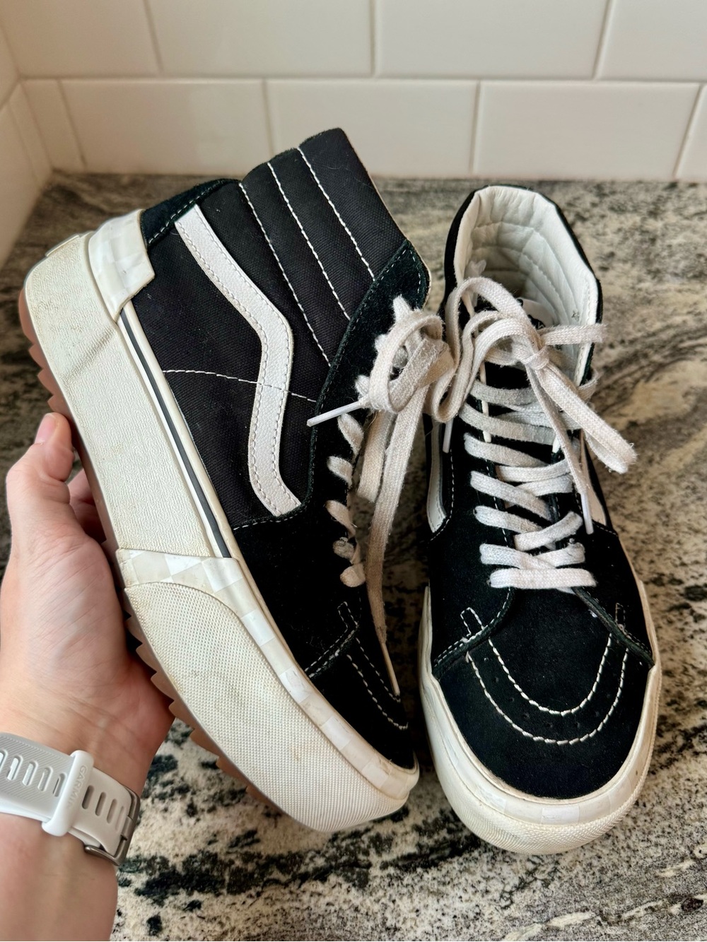 Vans Sk8-Hi Stacked Platform Sneakers. Size 8. GUC.